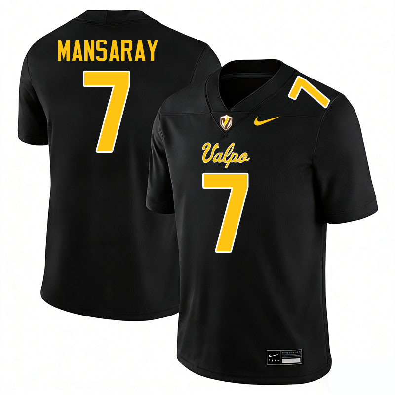 Valparaiso Beacons #7 Michael Mansaray College Football Jerseys,Uniforms-Black